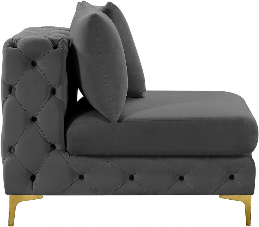 Tremblay Velvet Upholstered Armless Modular Chair