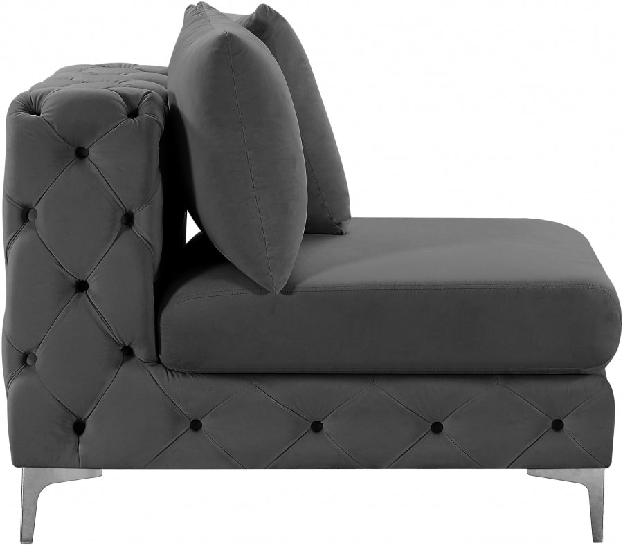 Tremblay Velvet Upholstered Armless Modular Chair