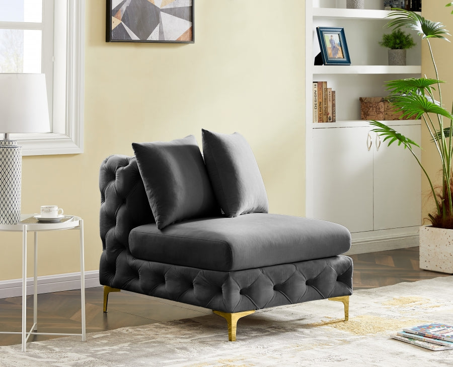 Tremblay Velvet Upholstered Armless Modular Chair