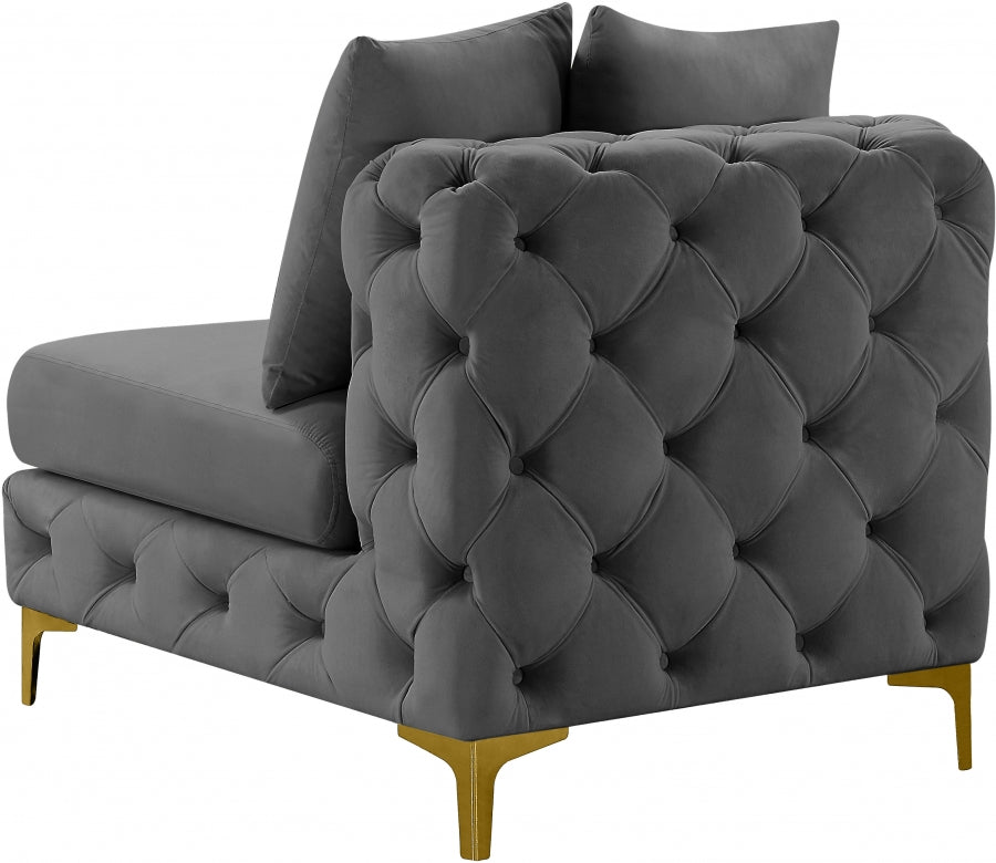 Tremblay Velvet Upholstered Armless Modular Chair