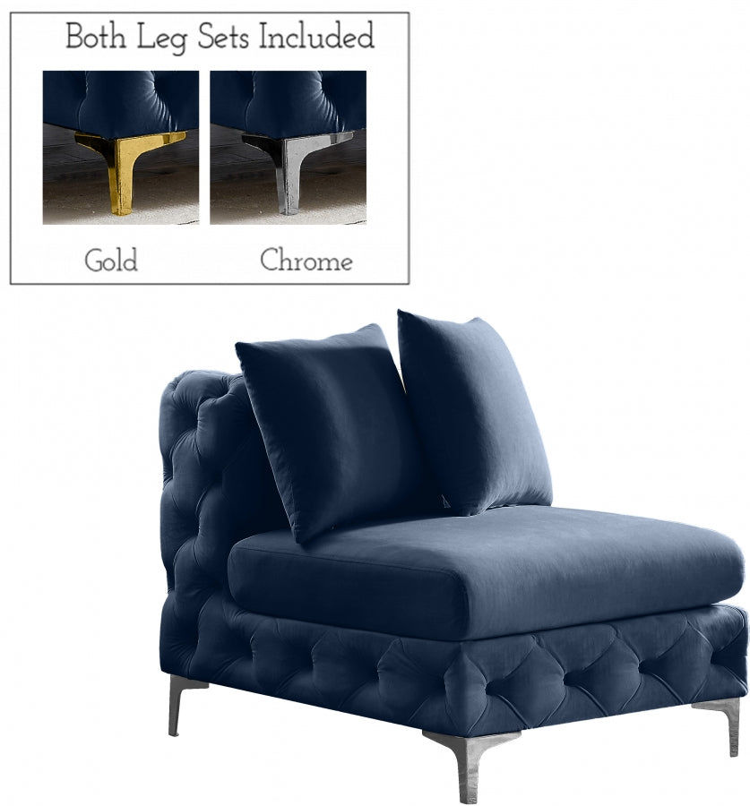 Tremblay Velvet Upholstered Armless Modular Chair