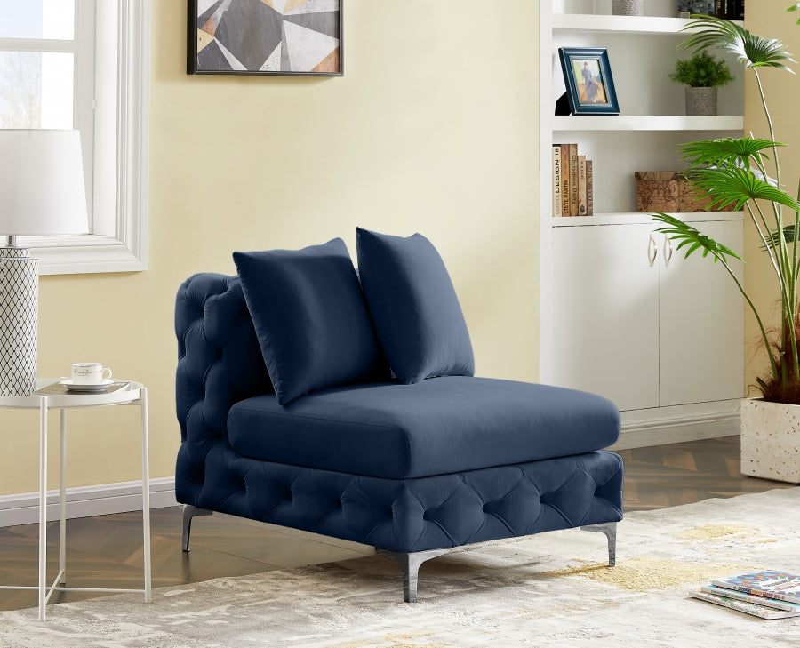 Tremblay Velvet Upholstered Armless Modular Chair