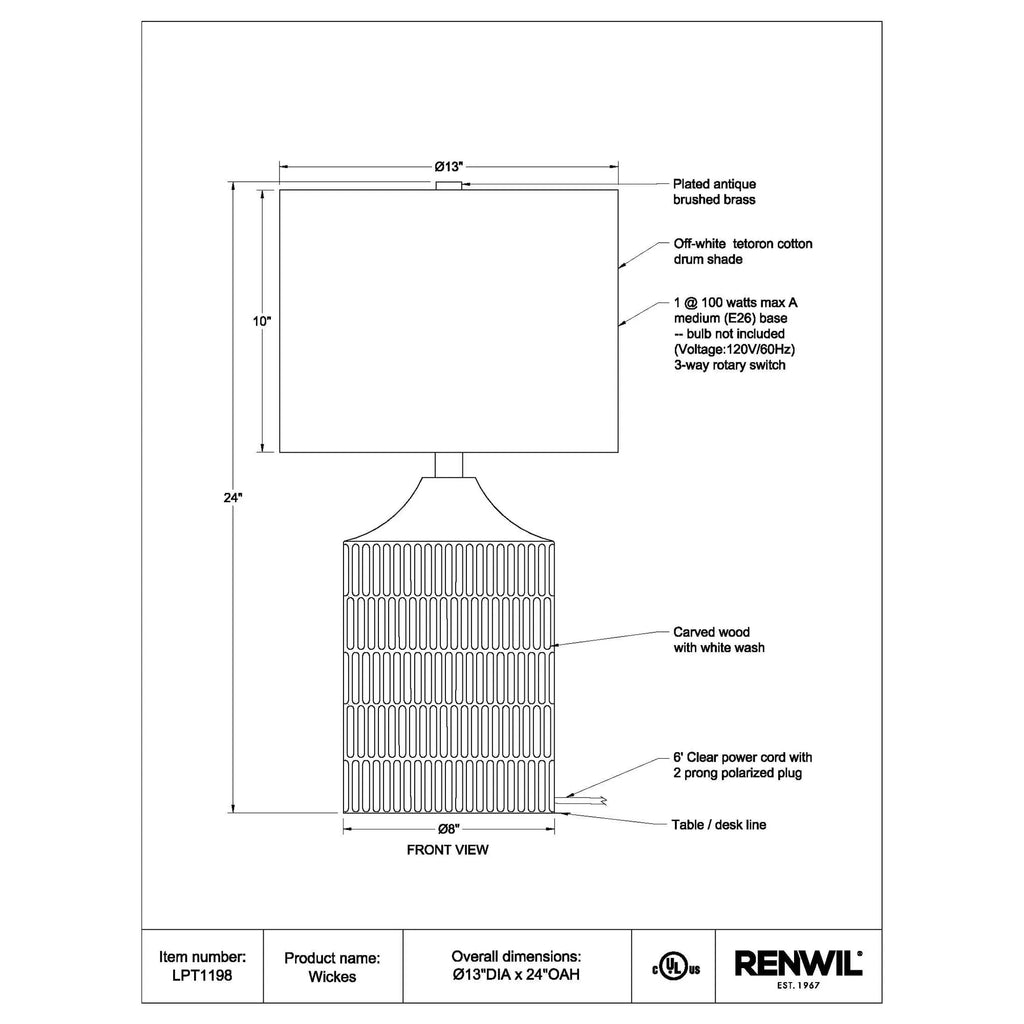 Wickes Table Lamp