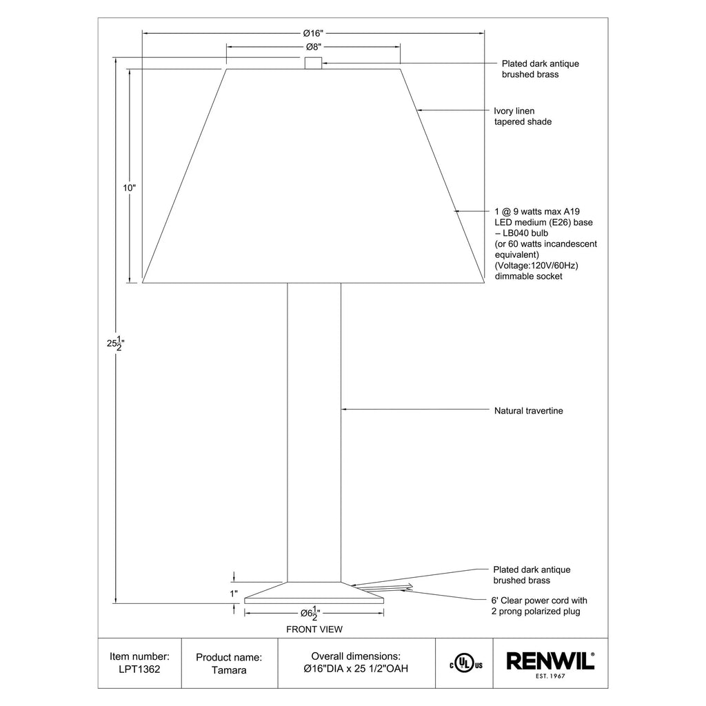 Tamara Table Lamp