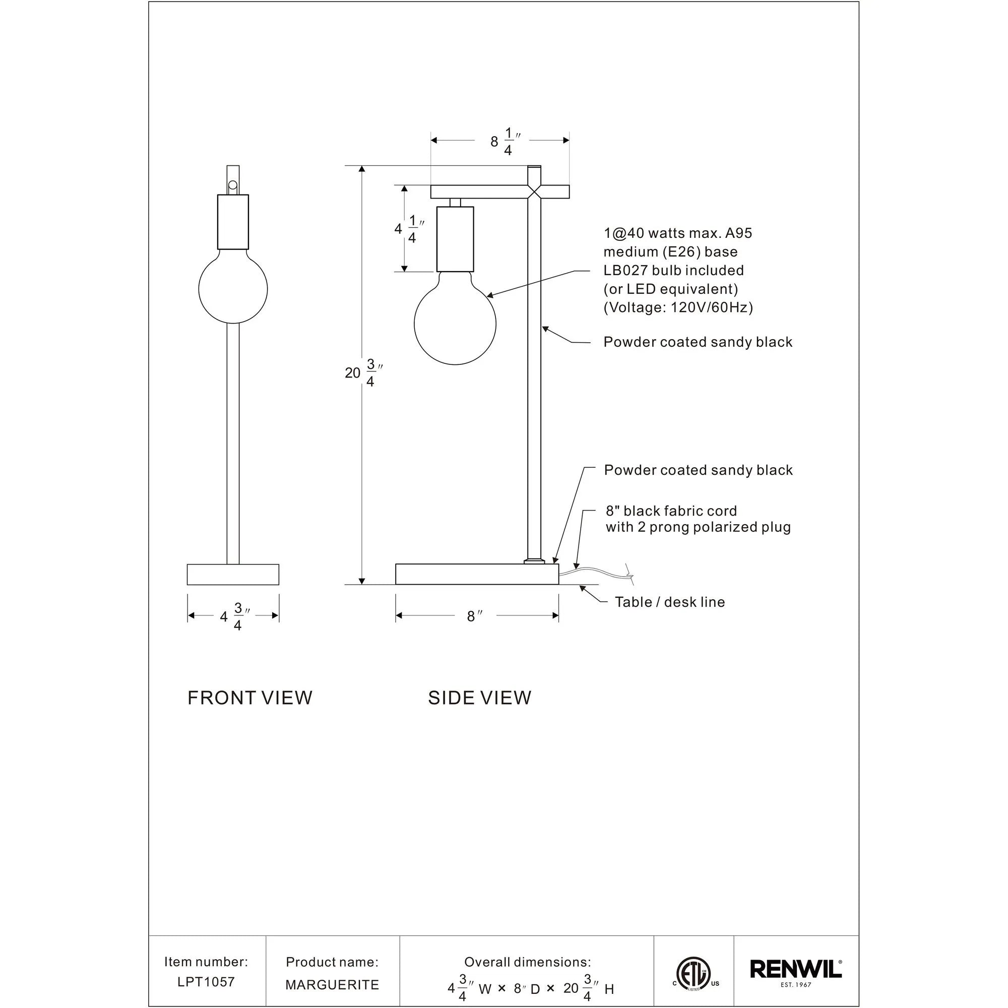 Townshed Table Lamp