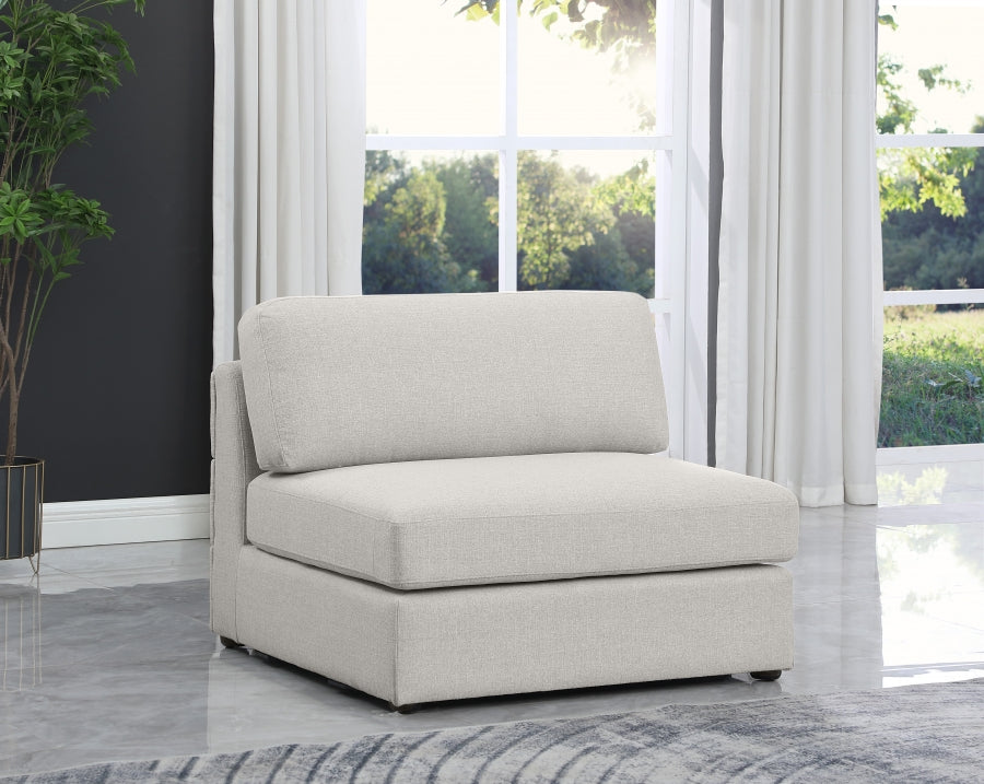 Beckham Linen Textured Fabric Upholstered Armless Modular Chair