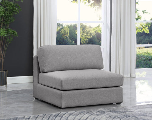 Beckham Linen Textured Fabric Upholstered Armless Modular Chair