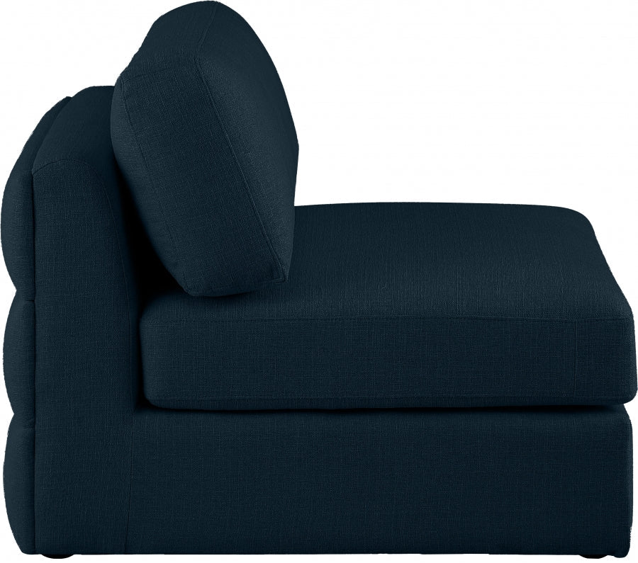 Beckham Linen Textured Fabric Upholstered Armless Modular Chair