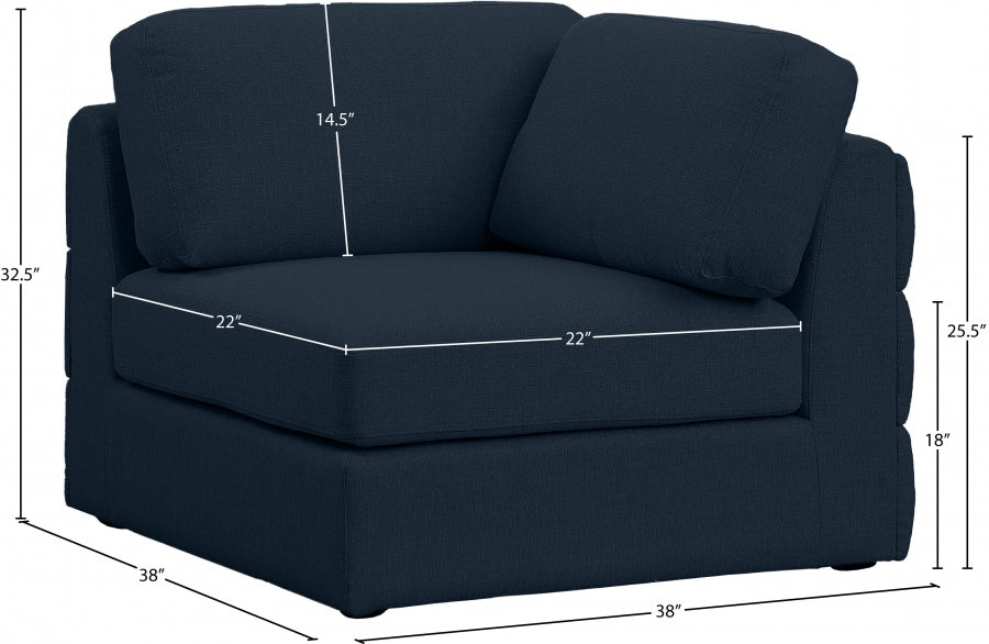 Beckham Linen Textured Fabric Upholstered Corner Modular Chair