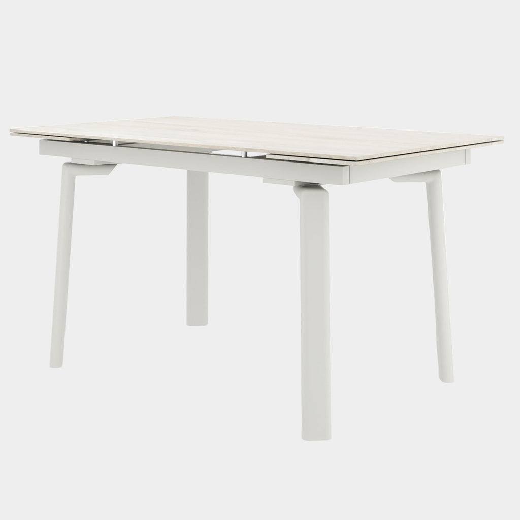 Bellaro Dining Table with Extension in Travertine and Cream