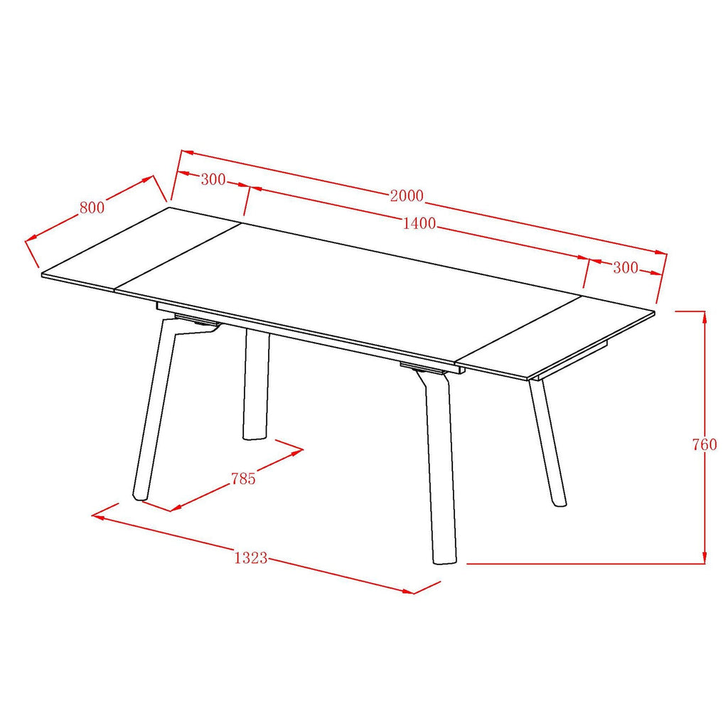 Bellaro Dining Table with Extension in Travertine and Cream