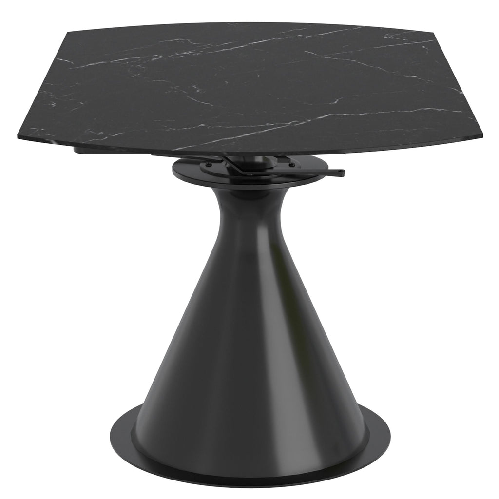 Calisto Round Pedestal Dining Table w/Extension in Black
