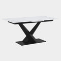Julius Dining Table w/Extension in White and Black