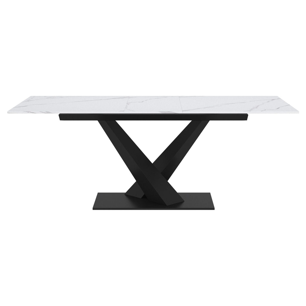 Julius Dining Table w/Extension in White and Black