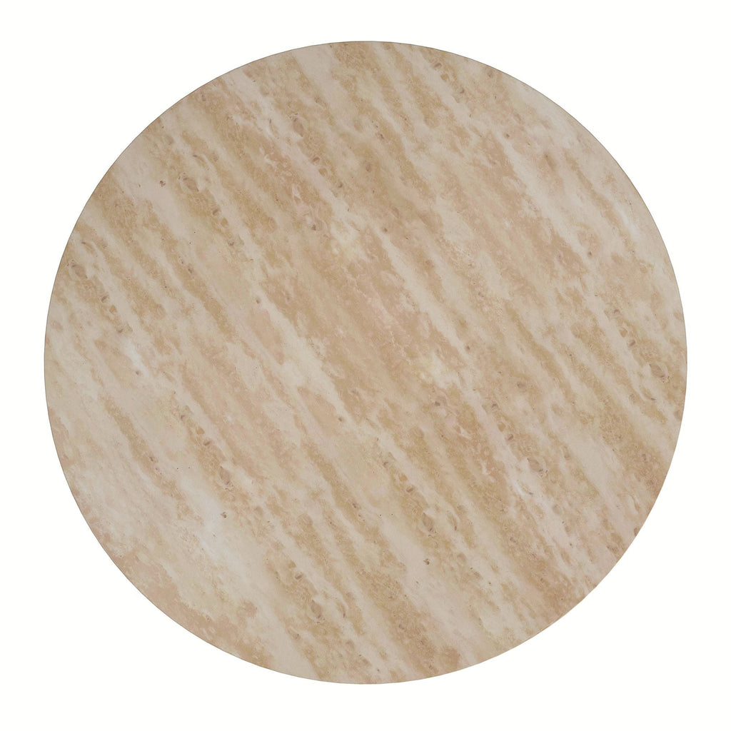 Godiva Round Pedestal Table in Ivory Stone