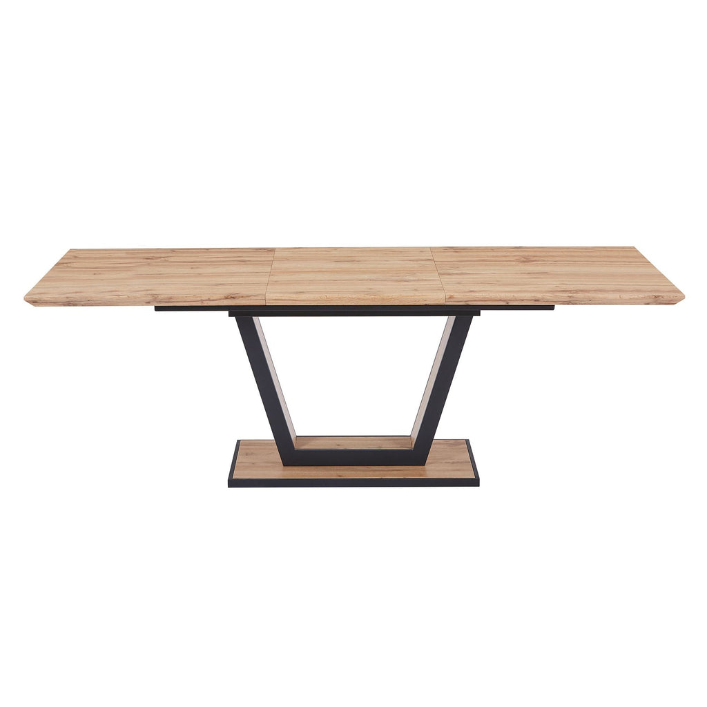 Forna Dining Table w/Extension in Natural and Black