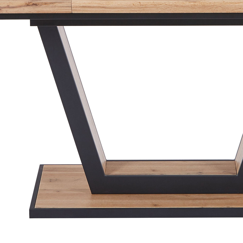Forna Dining Table w/Extension in Natural and Black