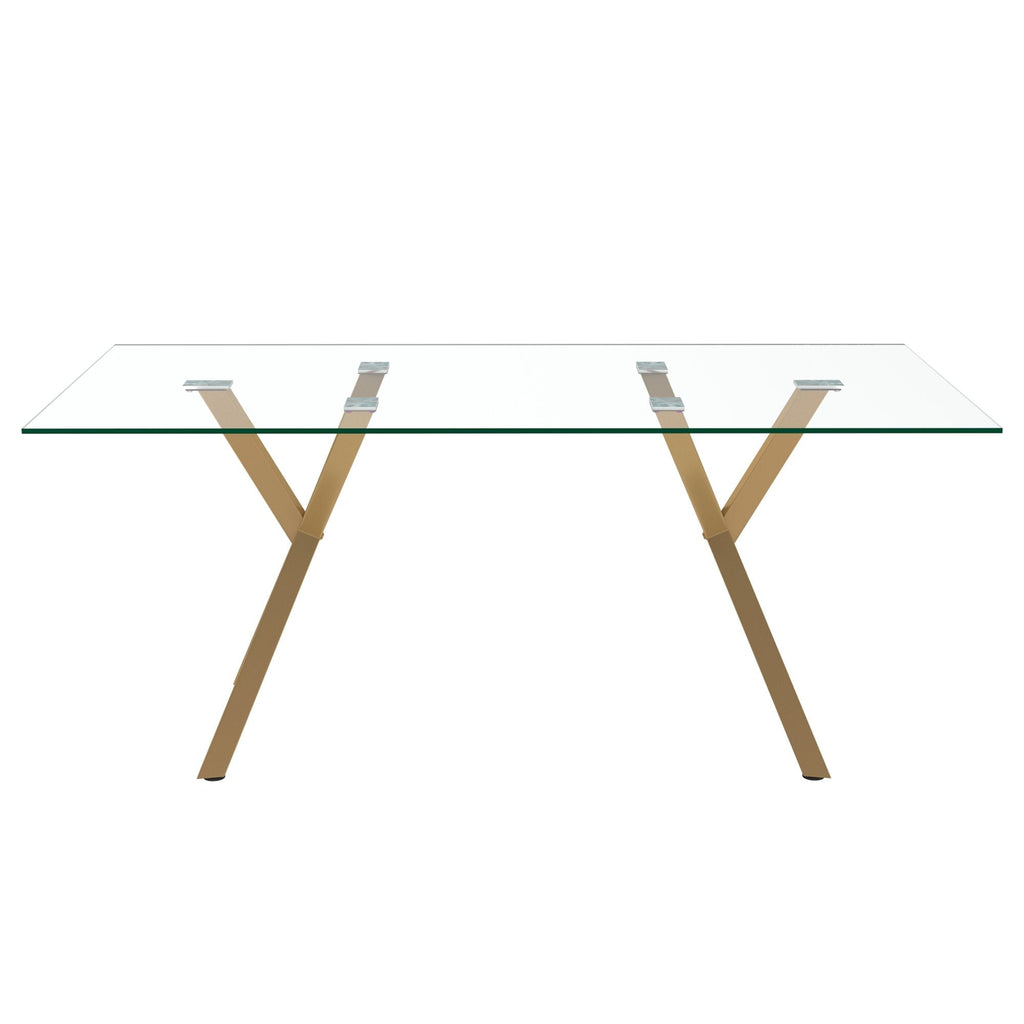 Stark Rectangular Dining Table in Aged Gold