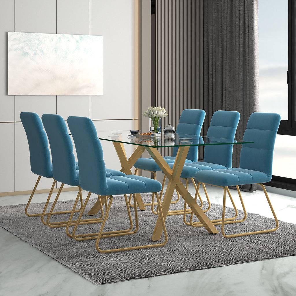 Stark Rectangular Dining Table in Aged Gold