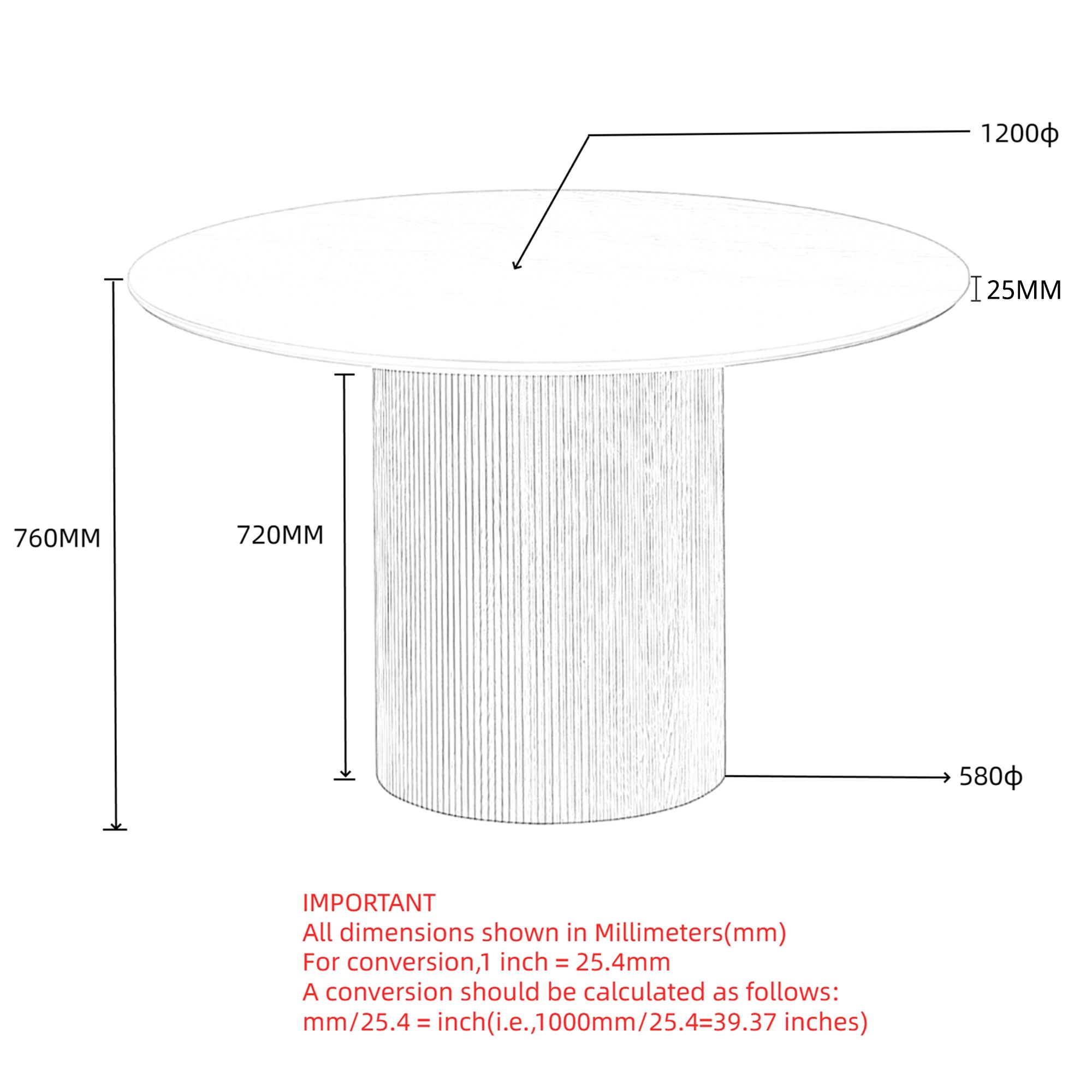 Tovas Round Dining Table in Ivory