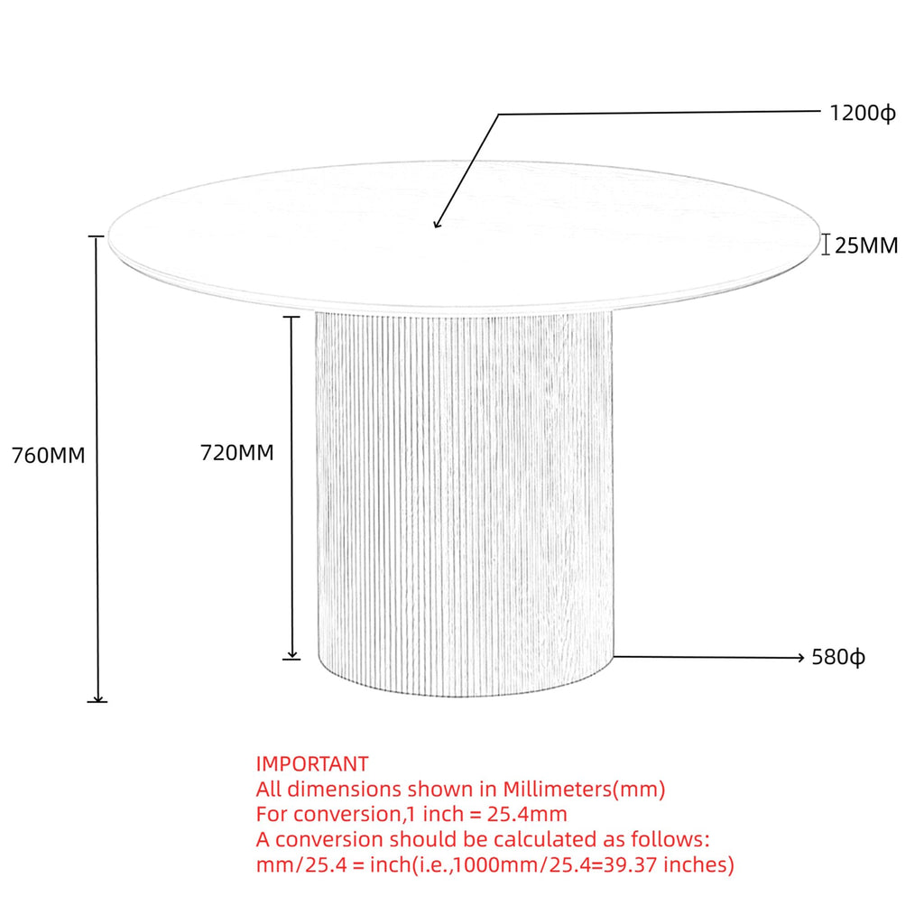 Tovas Round Dining Table in Natural
