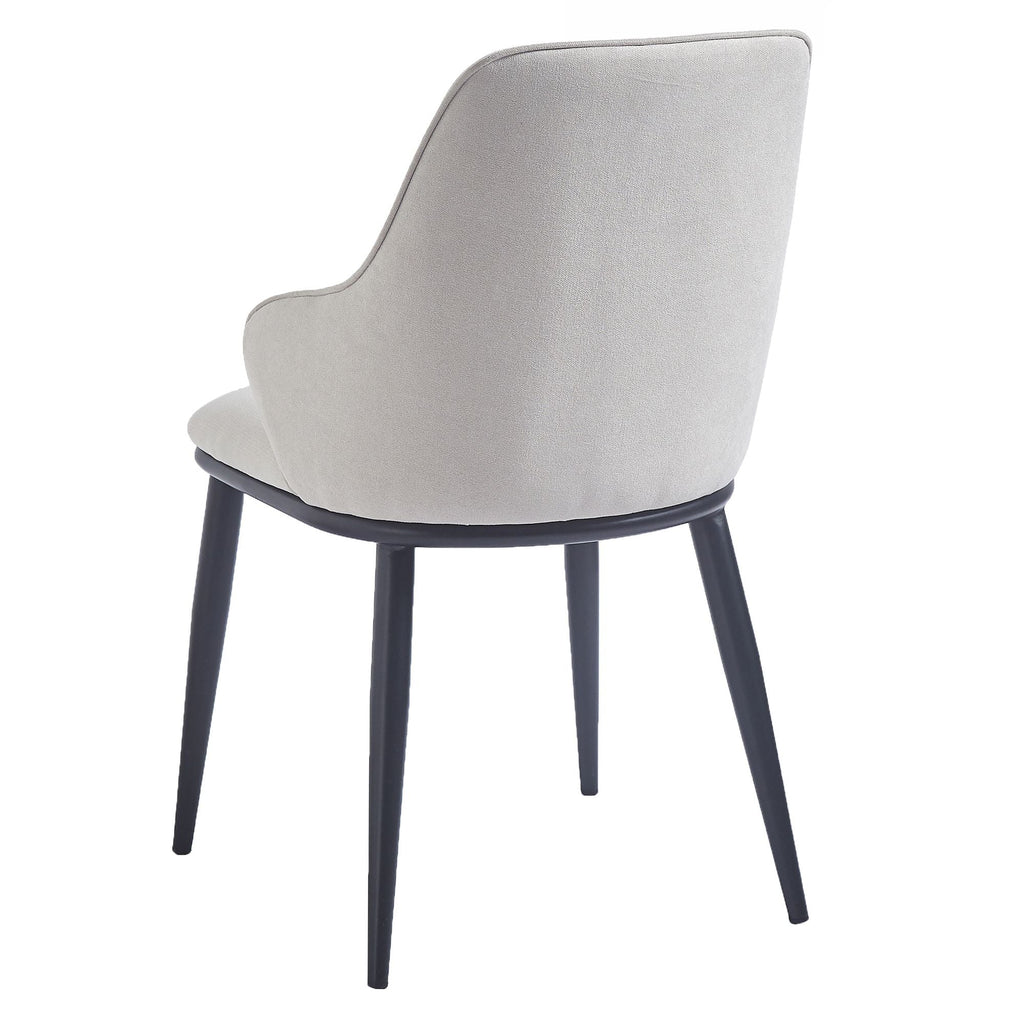Kash Dining Chair, set of 2, in Beige Fabric and Black