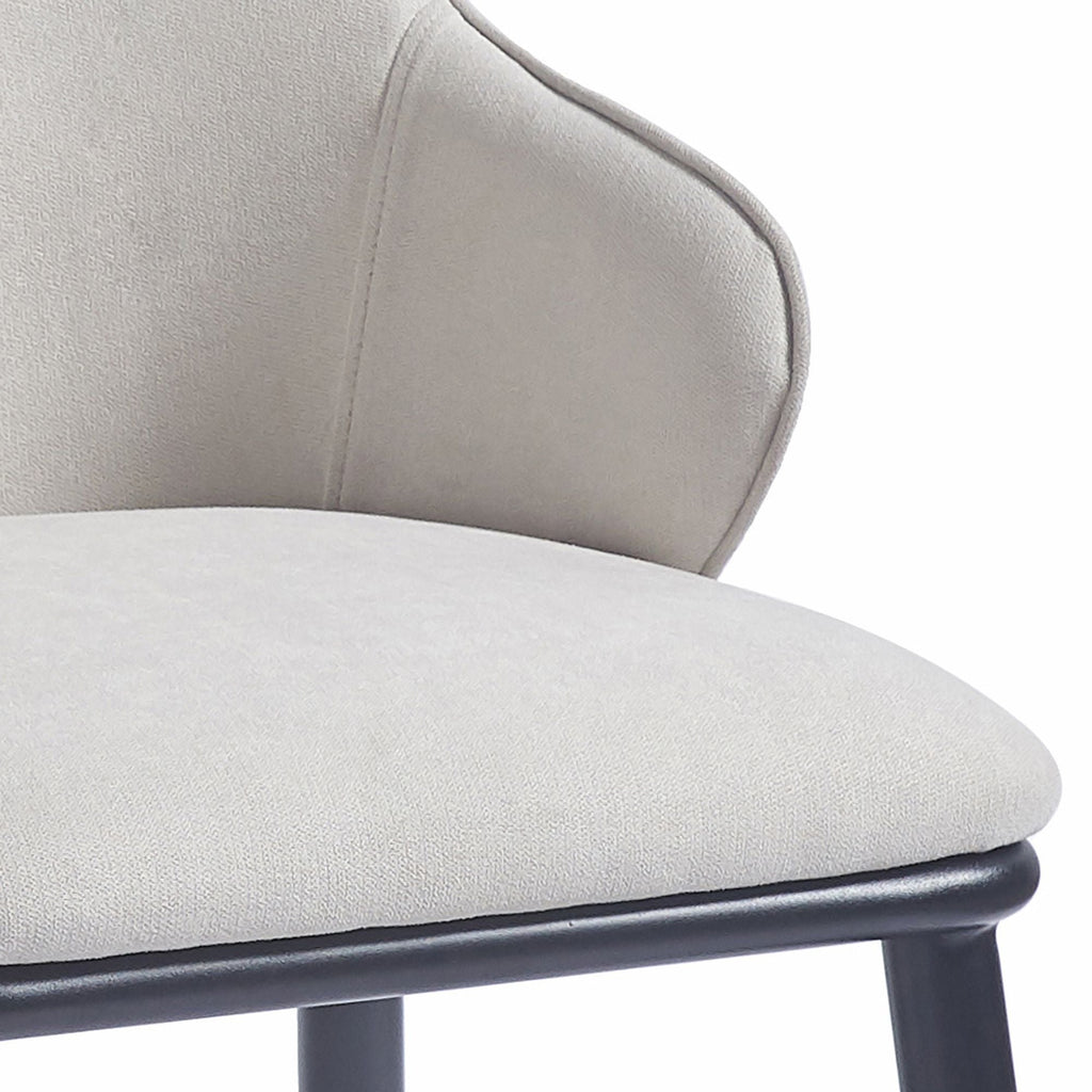 Kash Dining Chair, set of 2, in Beige Fabric and Black