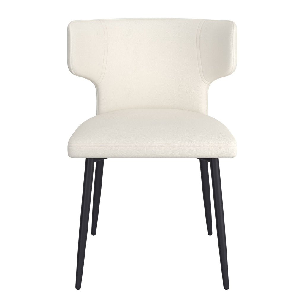 Olis Dining Chair, set of 2, in Beige Faux Leather and Black