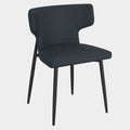 Olis Dining Chair, set of 2, in Black Faux Leather and Black