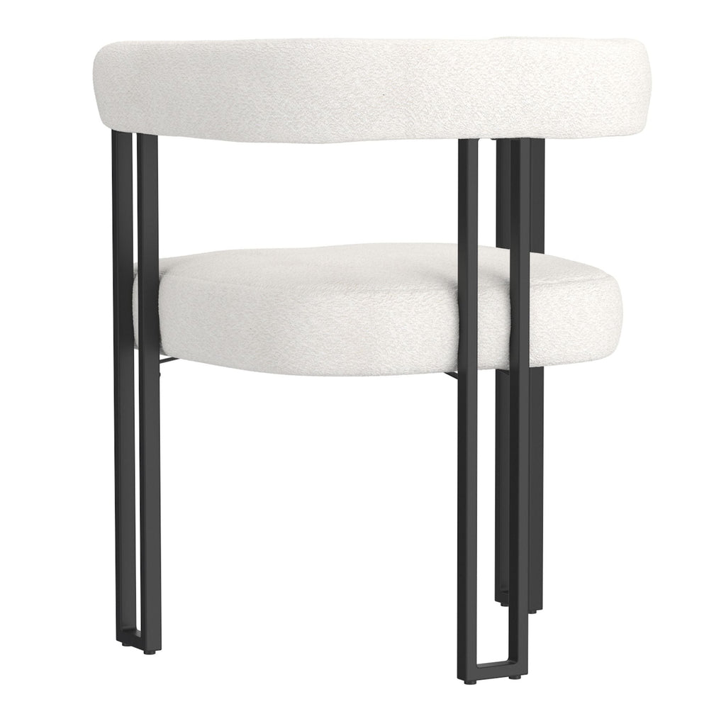 Scarlet Dining Chair, set of 2, in Ivory Boucle and Black