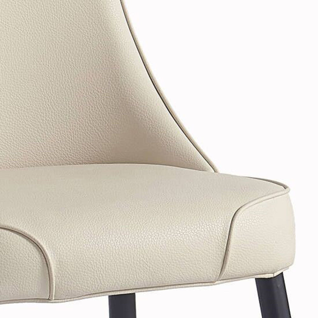 Koda Dining Chair, Faux Leather, set of 2, in Beige and Black