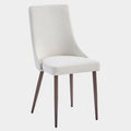 Cora Fabric Dining Chair, set of 2, in Beige and Walnut