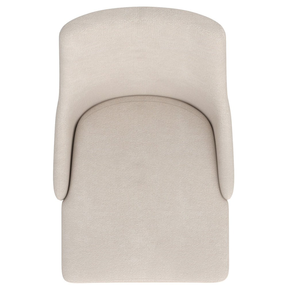 Cora Fabric Dining Chair, set of 2, in Beige and Walnut