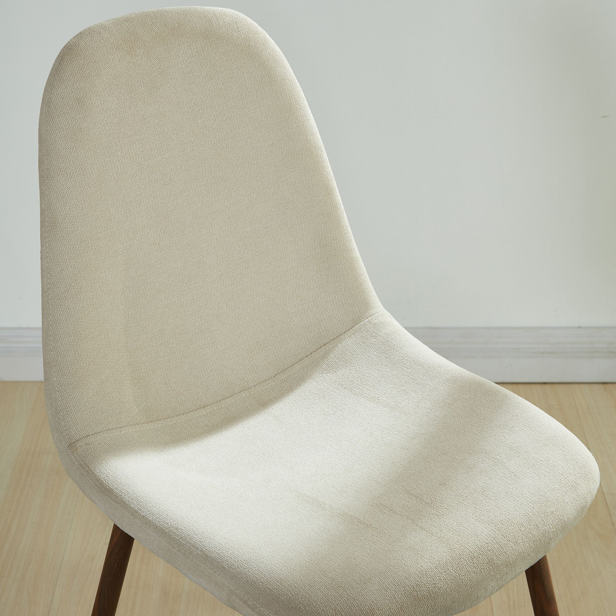 Lyna Dining Chair, set of 4 in Beige and Walnut