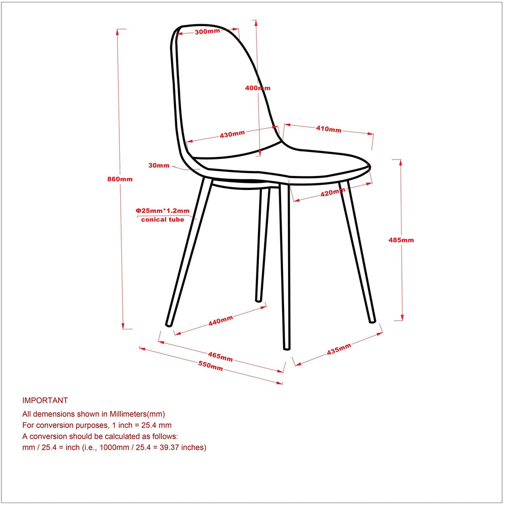 Lyna Dining Chair, set of 4 in Beige and Walnut
