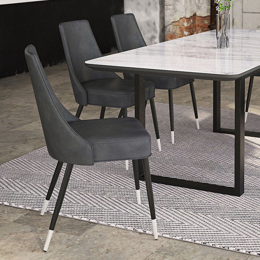 Silvano Dining Chair, set of 2, in Vintage Grey and Black