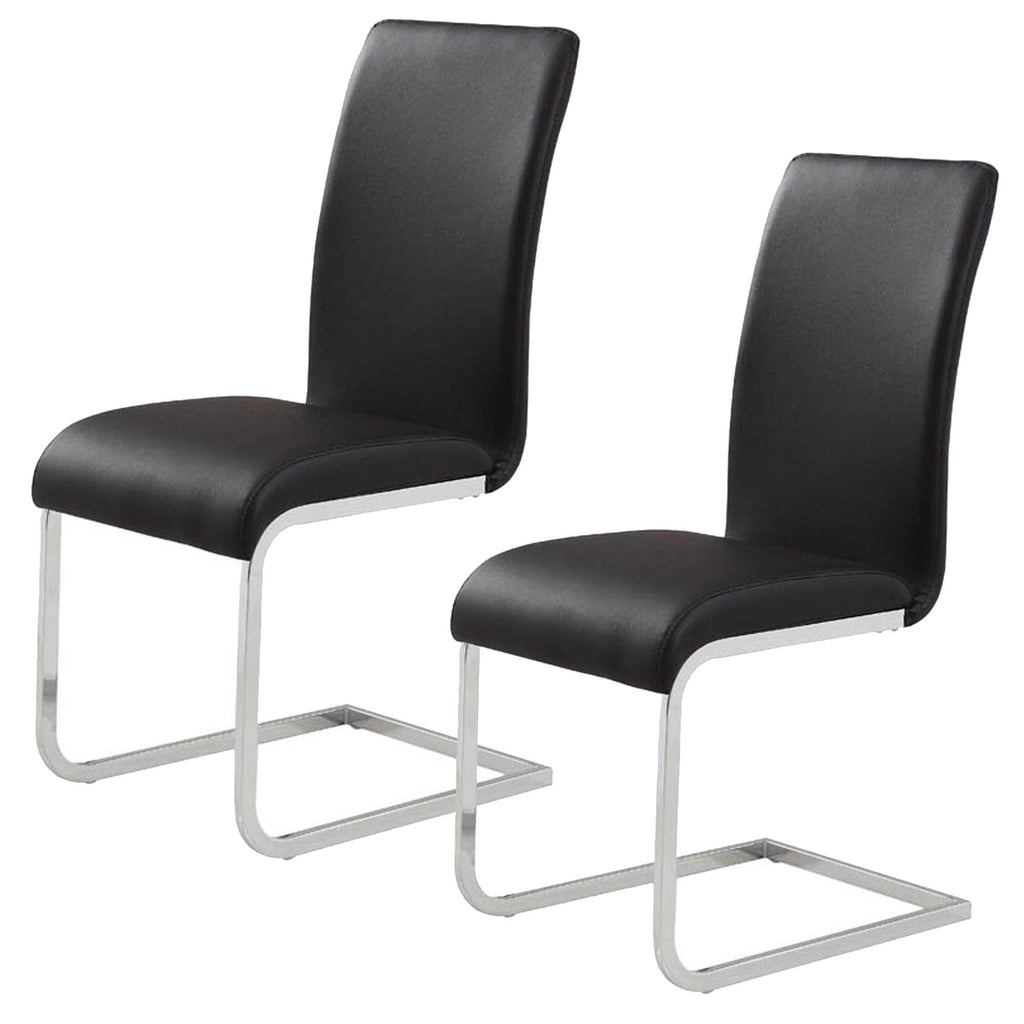Maxim Dining Chair, set of 2, in Black and Chrome