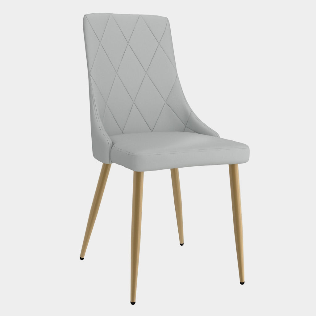 Antoine Dining Chair, set of 2, in Light Grey and Aged Gold