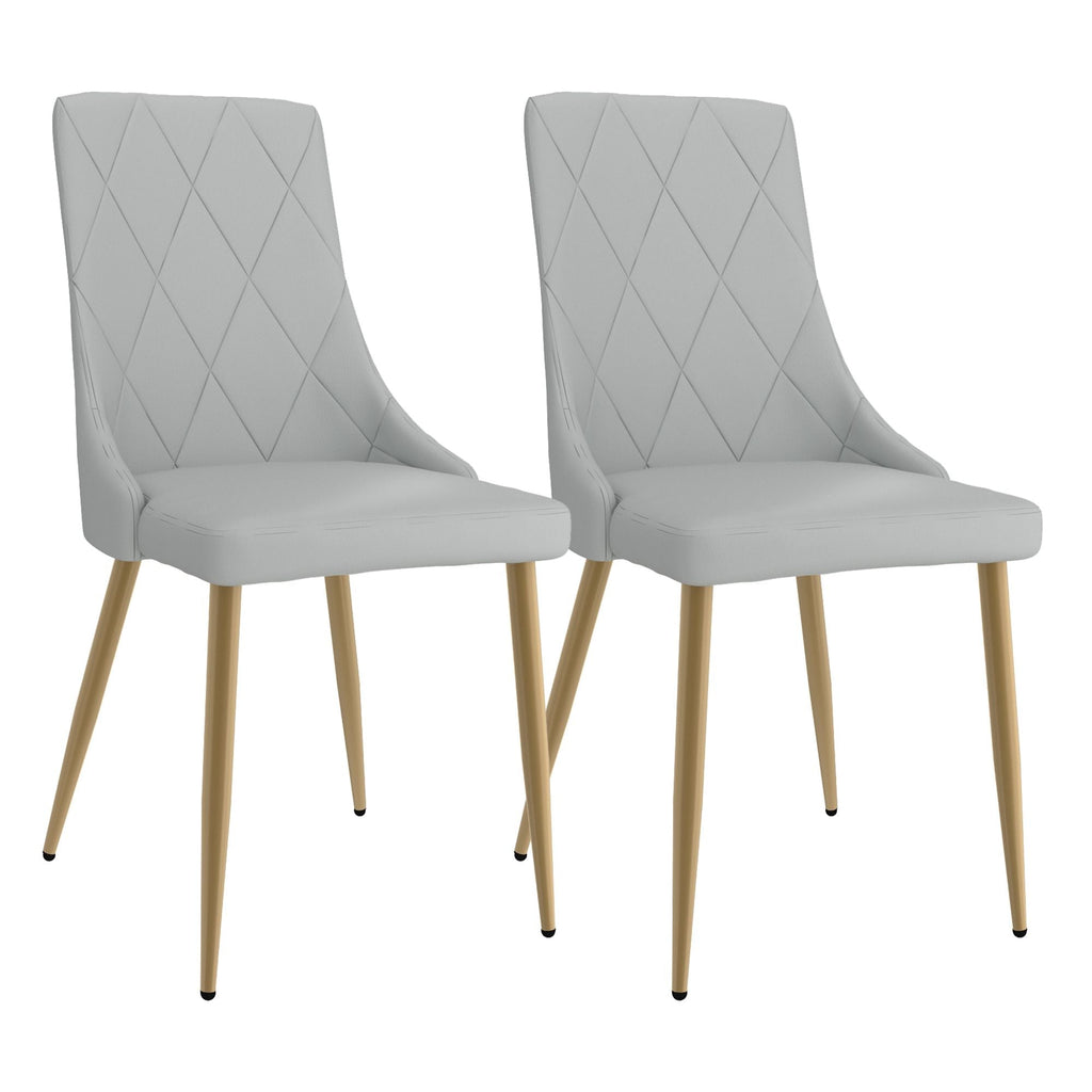 Antoine Dining Chair, set of 2, in Light Grey and Aged Gold
