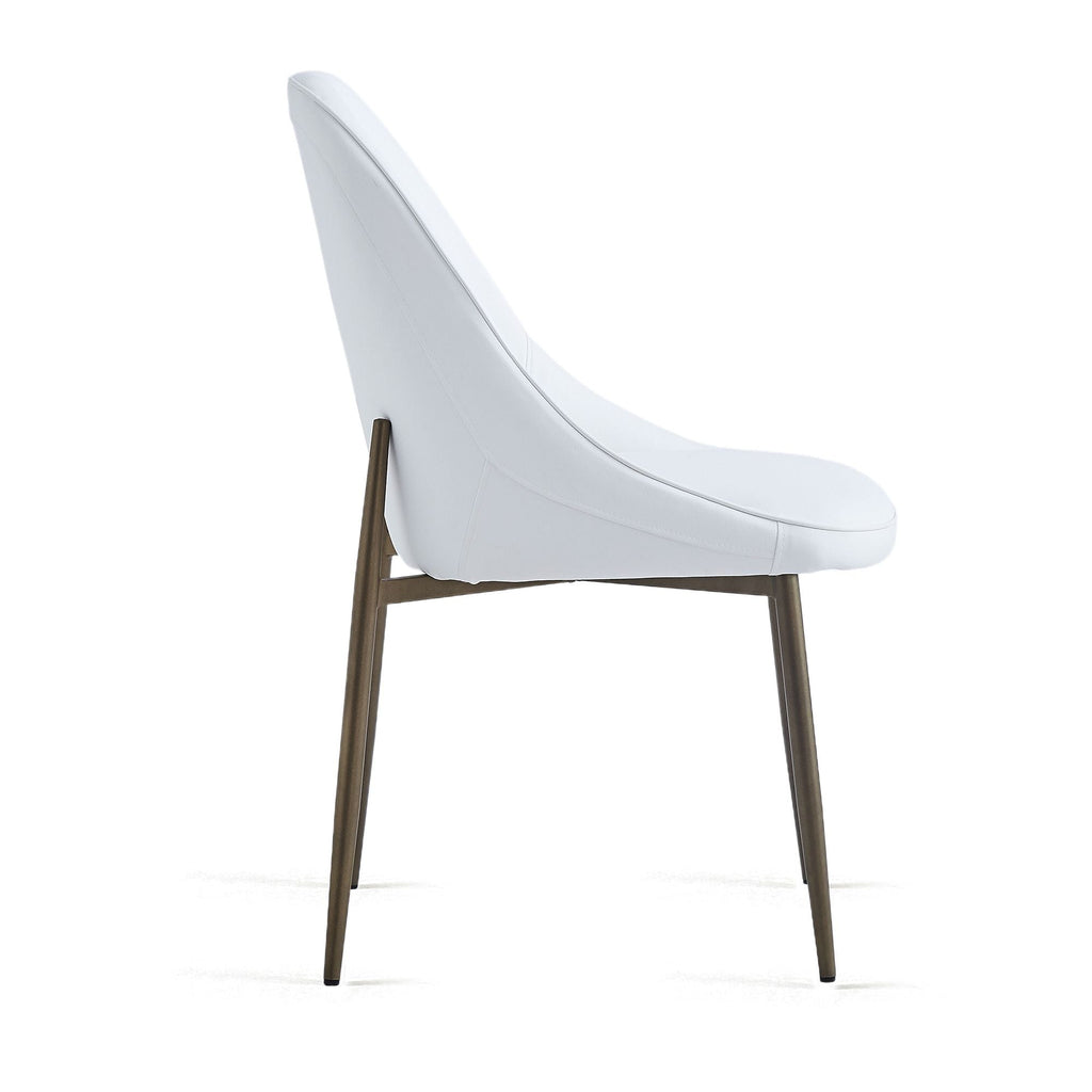 Cleo Dining Chair, set of 2, in White and Aged Gold