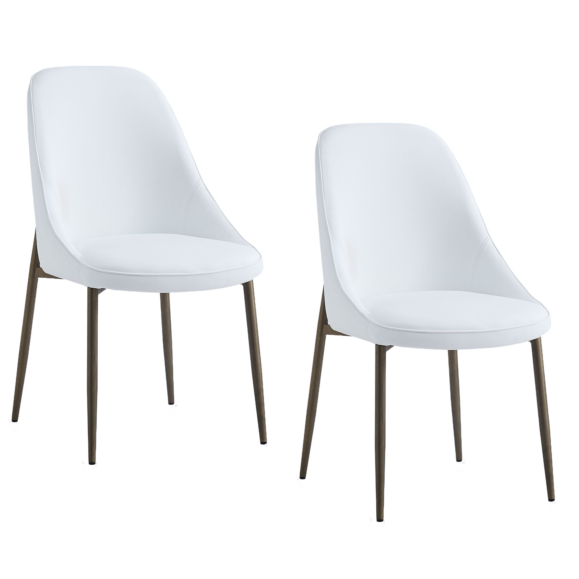 Cleo Dining Chair, set of 2, in White and Aged Gold