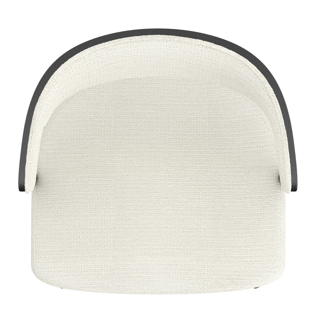Kazan Dining Chair, Set of 2 in Ivory Performance Fabric & Black Metal