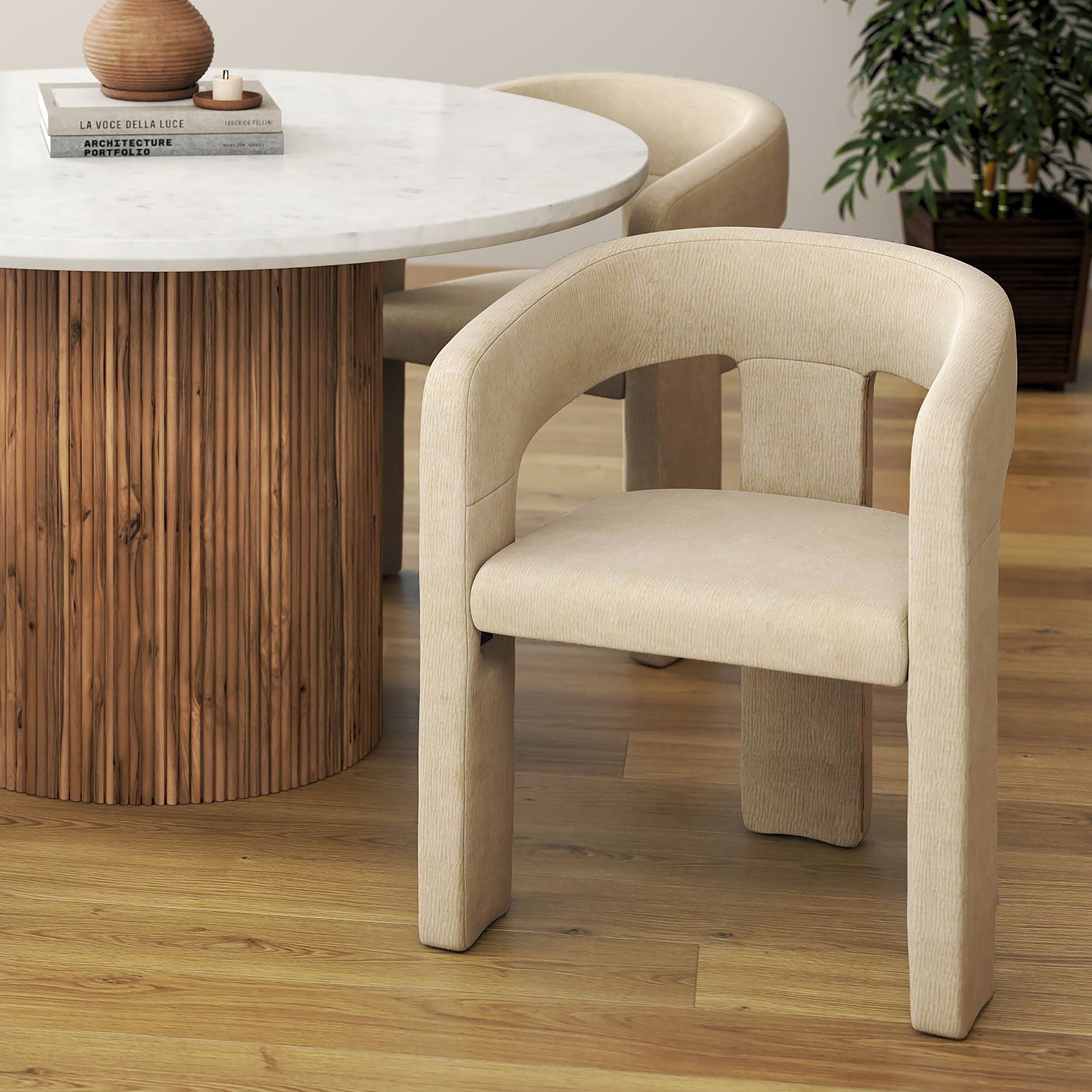 Amara Dining Chair, Set of 2 in Beige