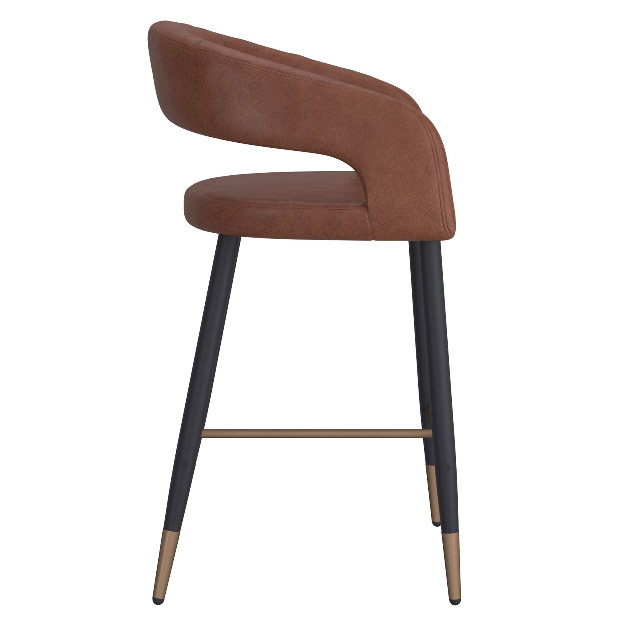 Crimson 26" Counter Stool, set of 2, in Saddle and Black
