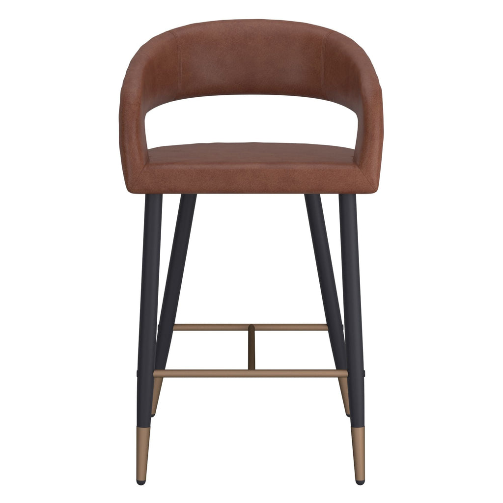 Crimson 26" Counter Stool, set of 2, in Saddle and Black