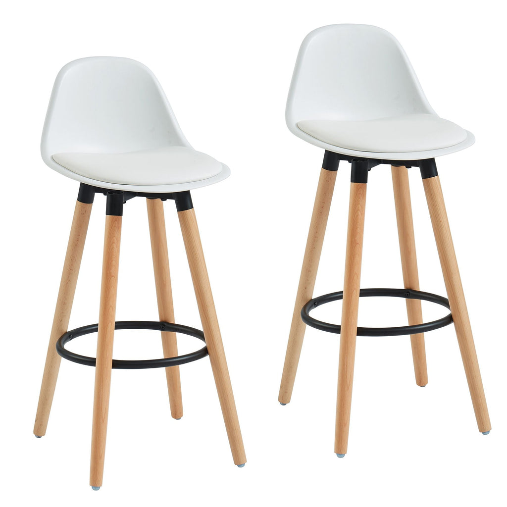 Diablo 26" Counter Stool, set of 2, in White and Natural