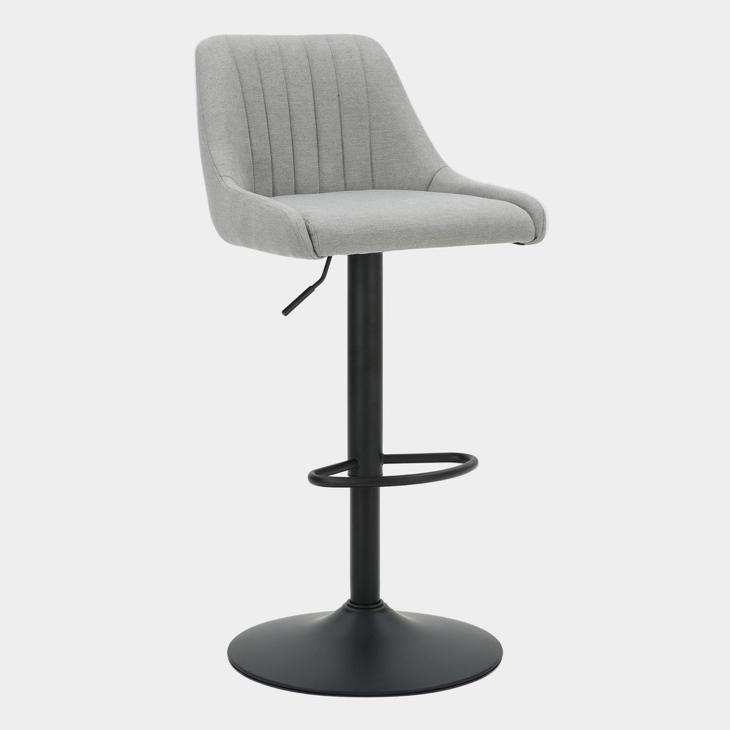 Kron Adjustable Height Air-Lift Swivel Stool, set of 2, in Grey Fabric