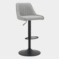 Kron Adjustable Height Air-Lift Swivel Stool, set of 2, in Grey Fabric
