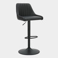 Kron Adjustable Height Air-Lift Swivel Stool, set of 2, in Black Faux Leather
