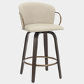 Lawson 26" Counter Stool, set of 2, with Swivel in Vintage Ivory, Brown and Aged Gold
